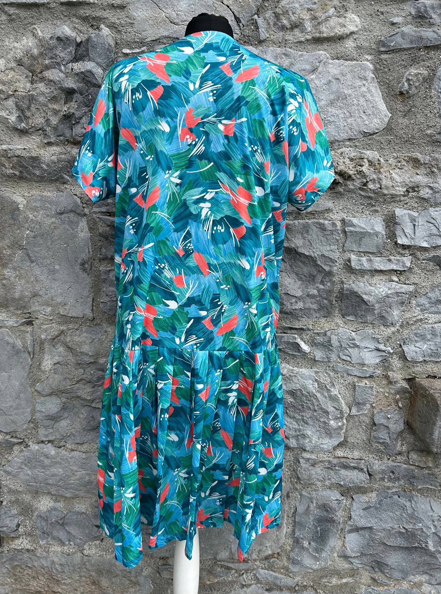 90s Green&orange dress uk 14
