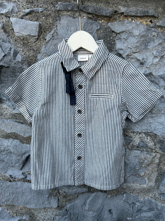 Black stripy shirt  9-12m (74-80cm)