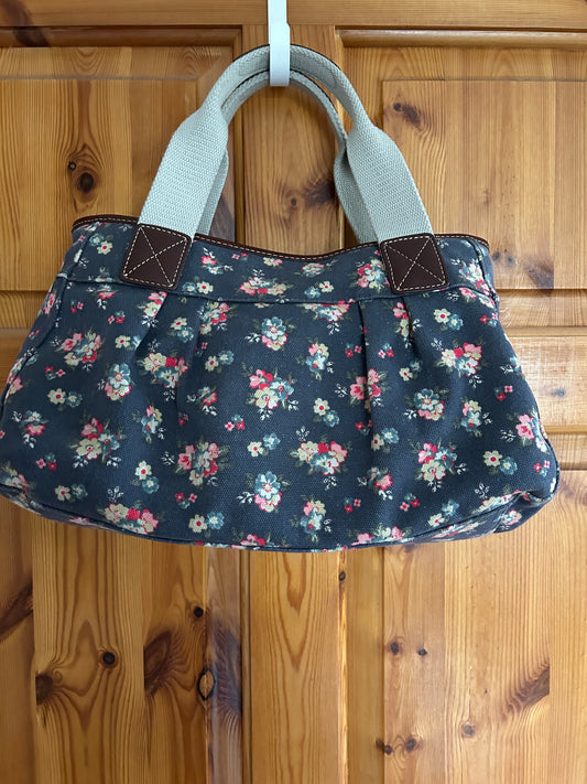 Grey floral handbag