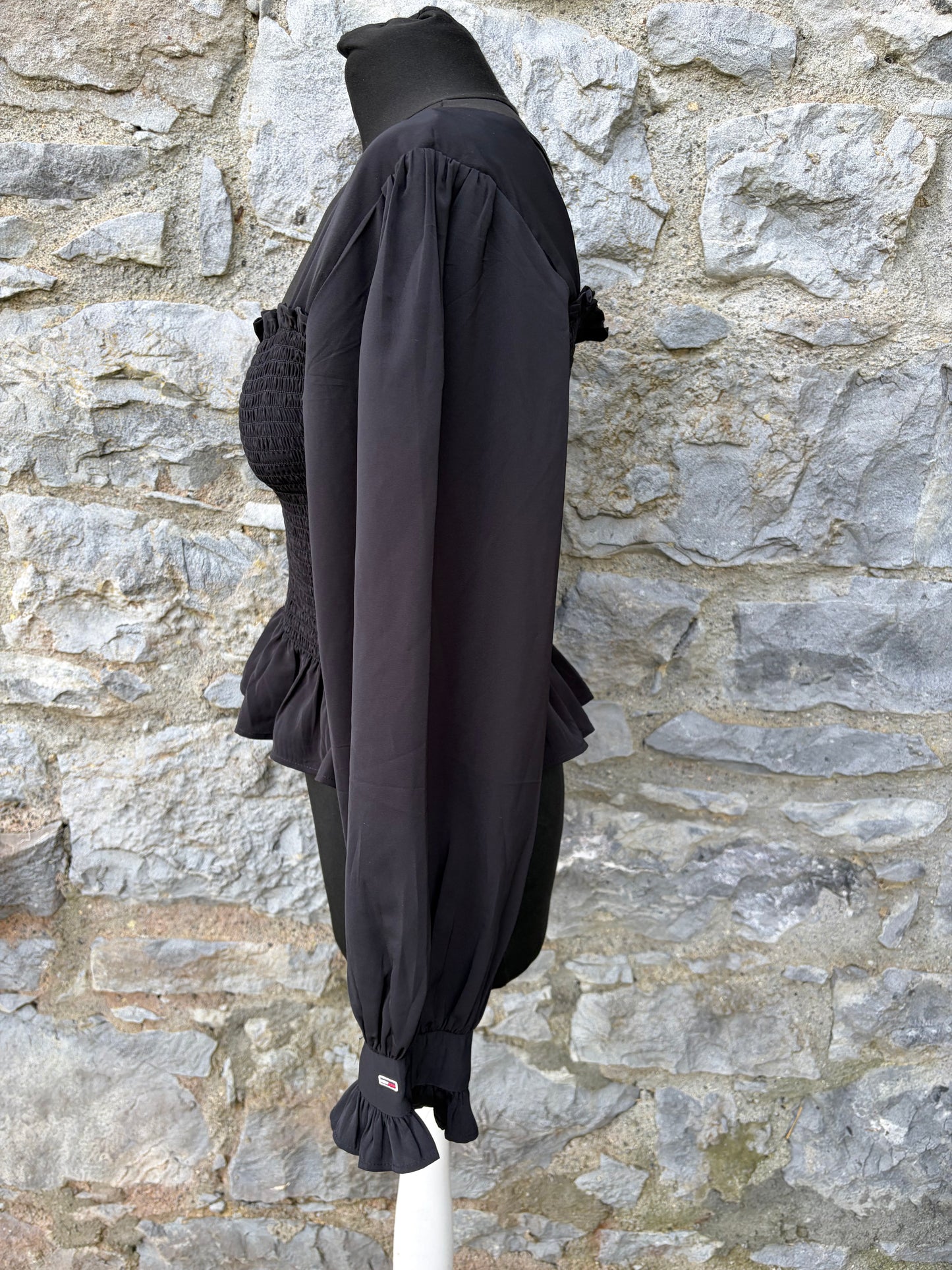 Black shirred top uk 10