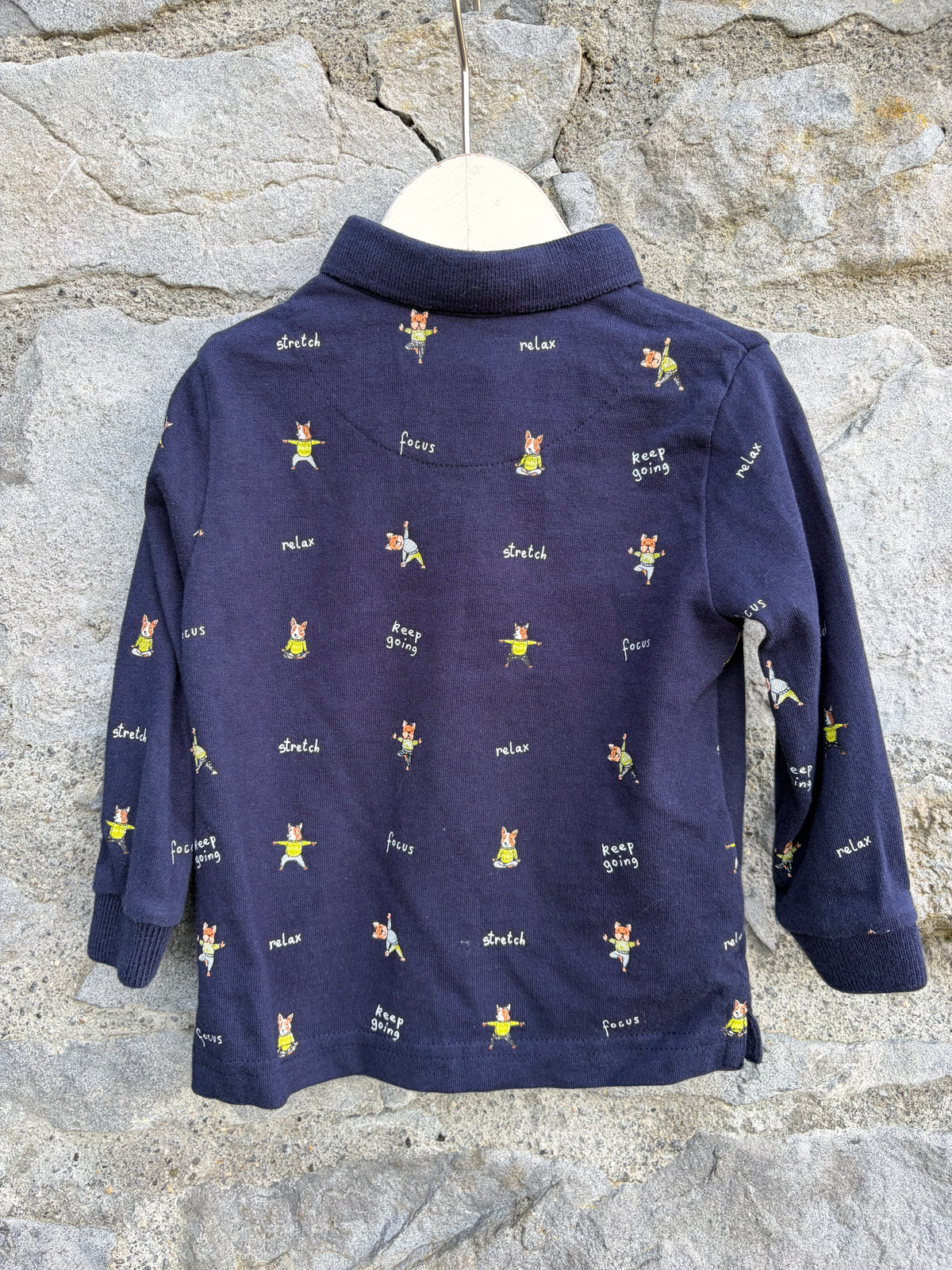 Dog yoga navy top 6-9m (68-74cm)