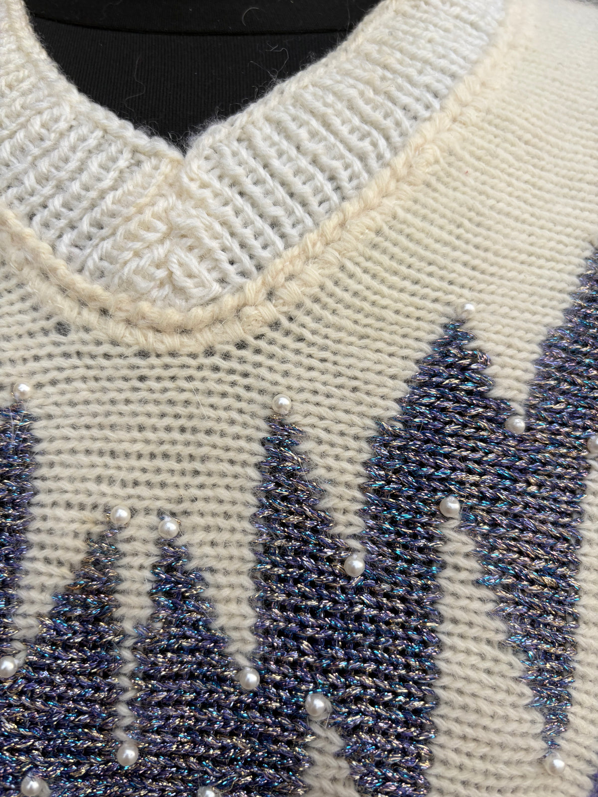 80s purple zigzag pattern jumper uk 12-14