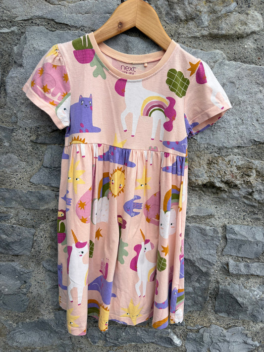 Unicorns pink dress 3-4y (98-104cm)