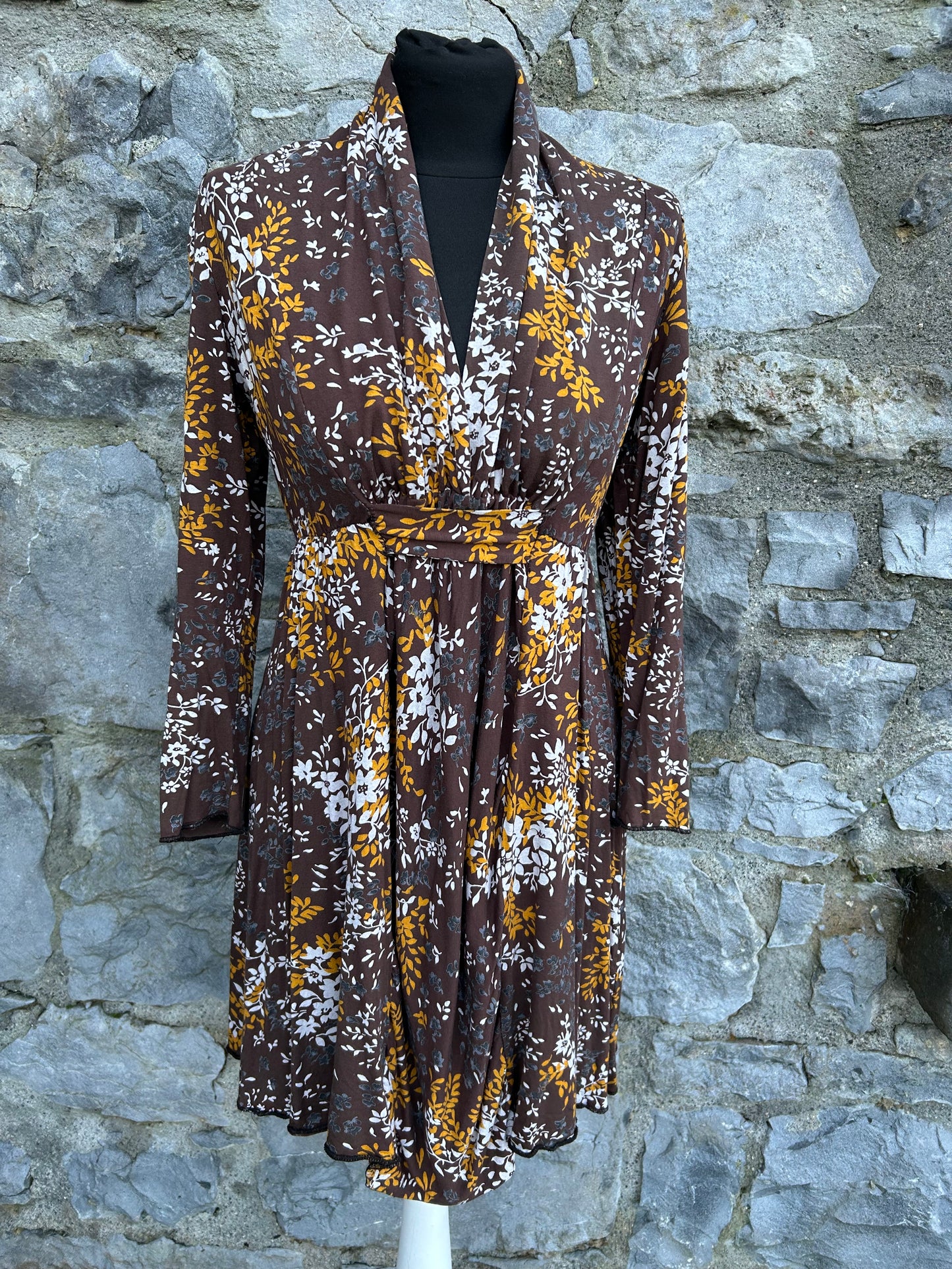 Leaves brown dress uk 10