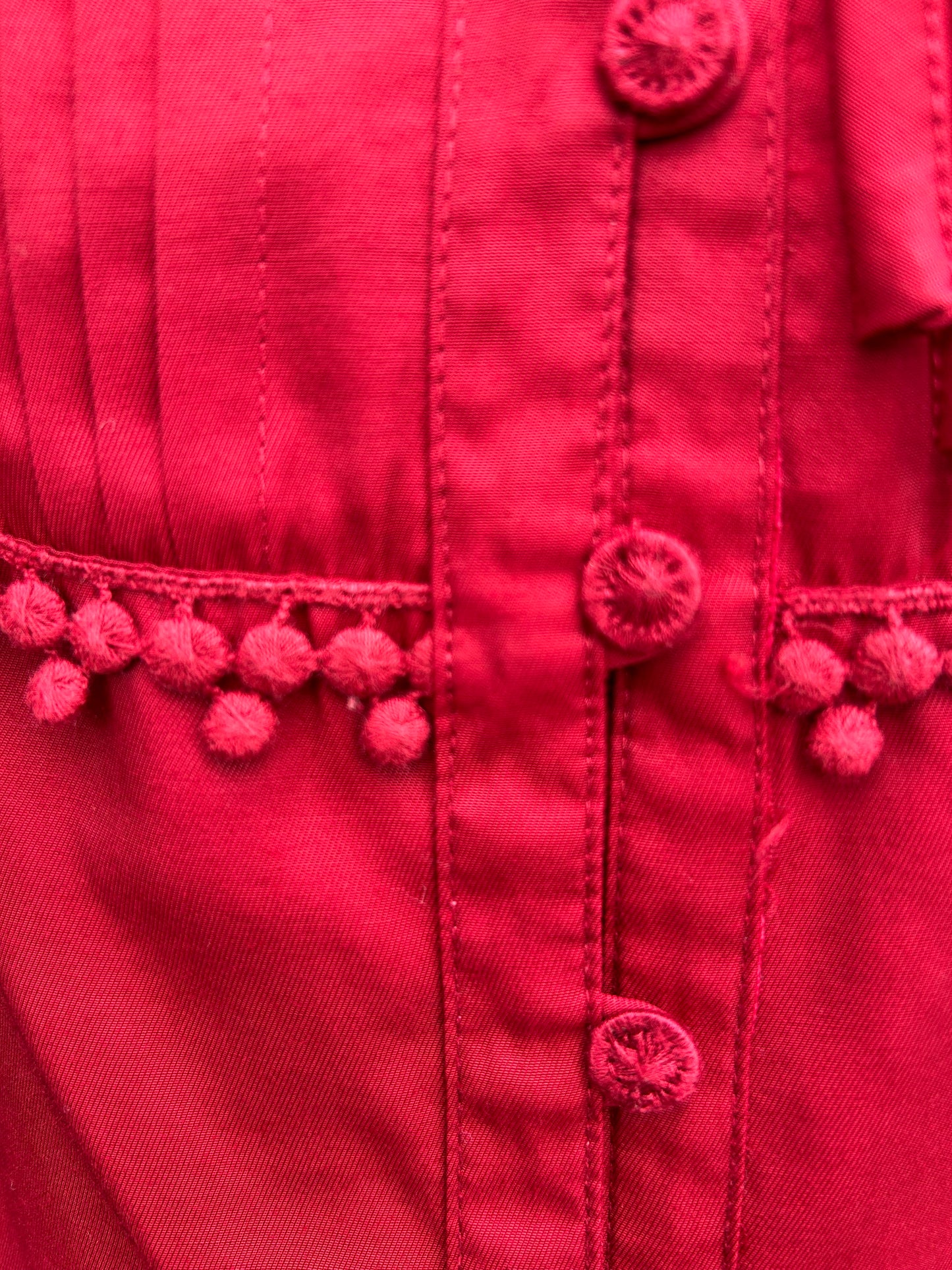 Red frill blouse uk 12