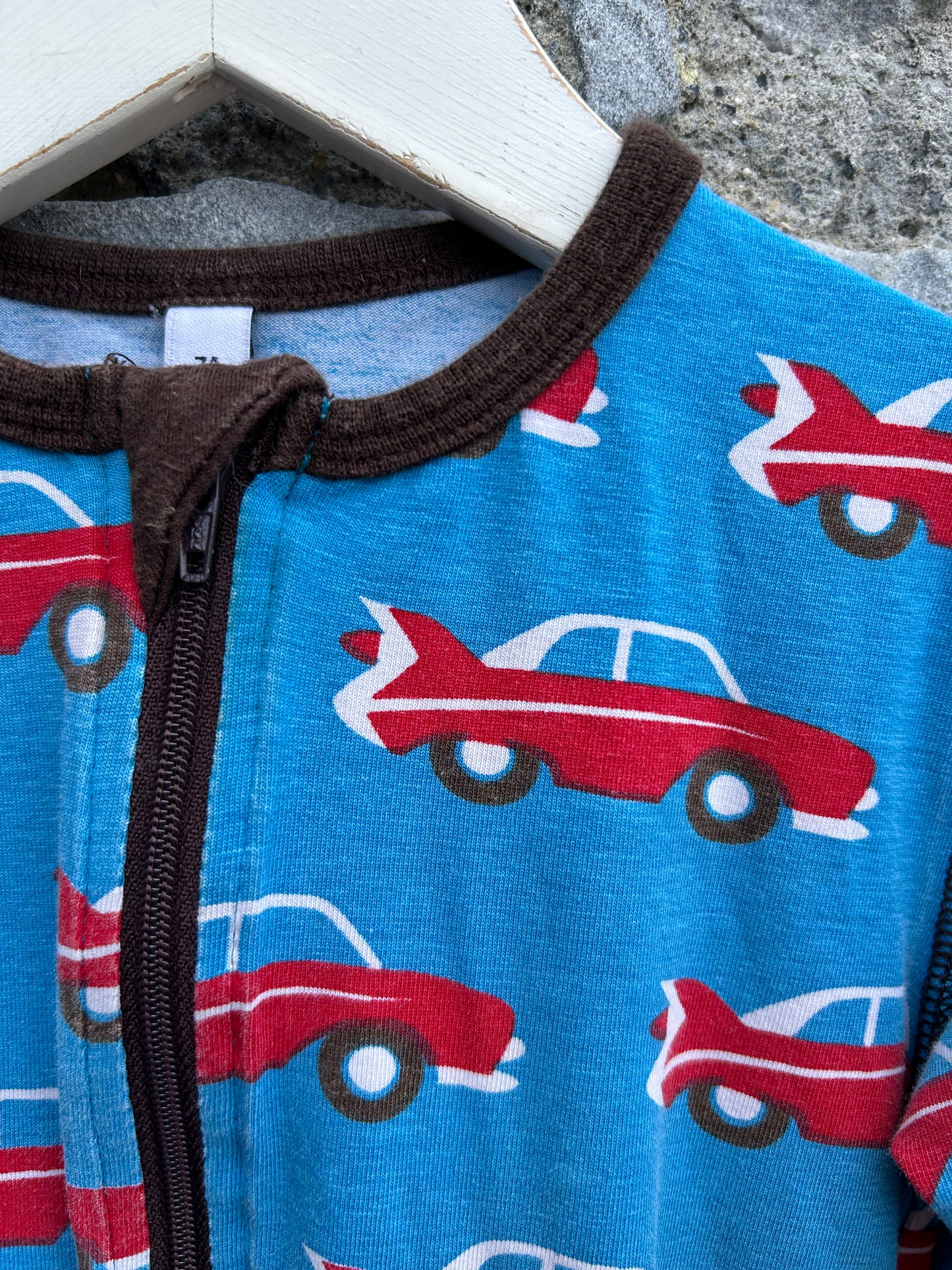 Red vintage cars blue onesie  6-9m (68-74cm)