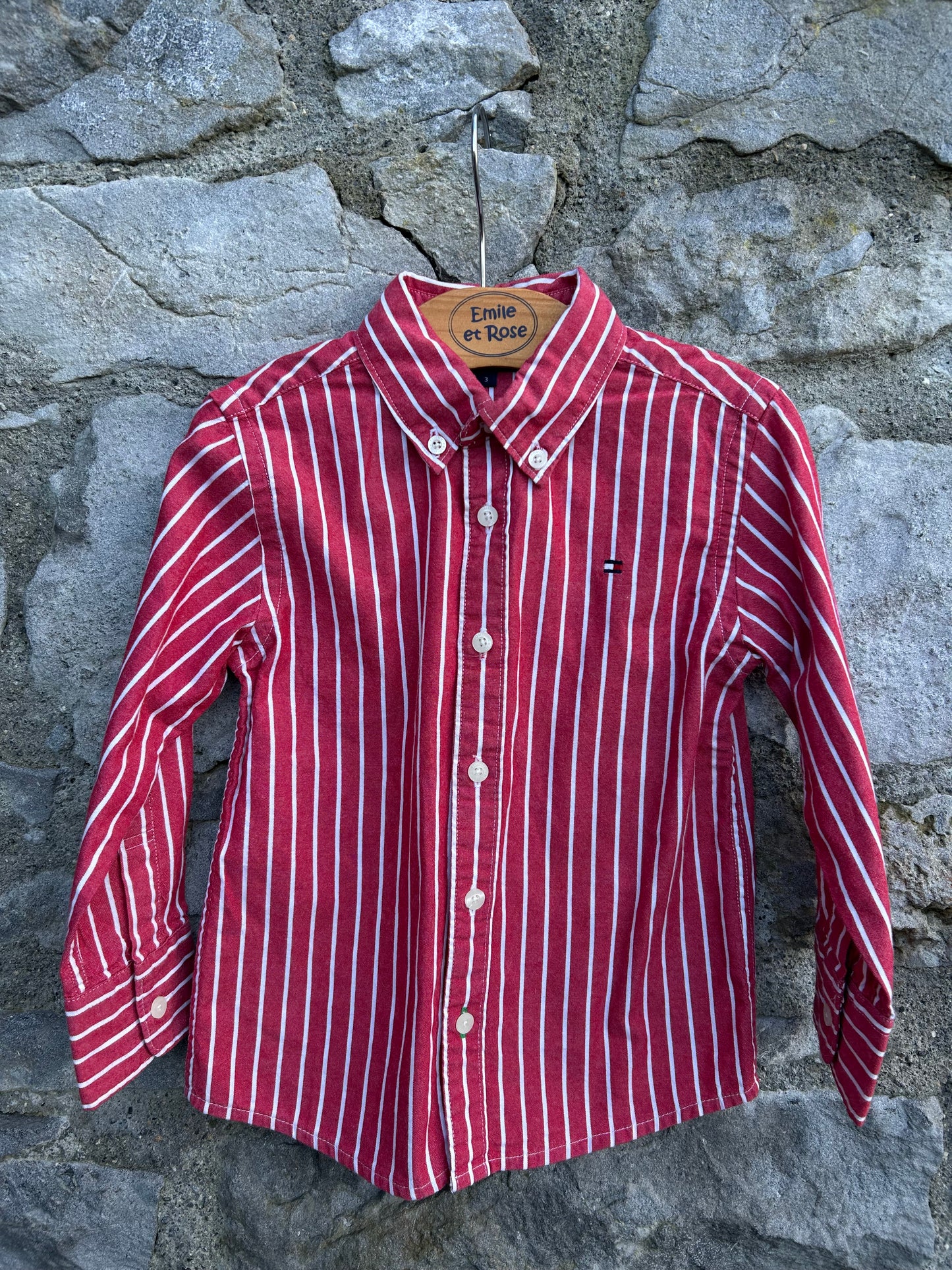 TH Red stripy shirt  2-3y (92-98cm)