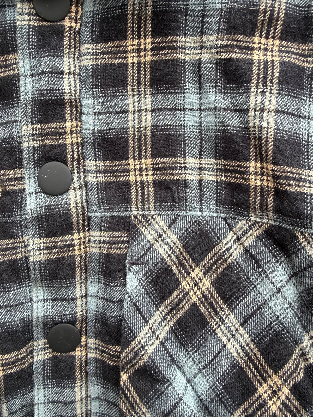 Grey&blue check furry lined shirt 3y (98cm)