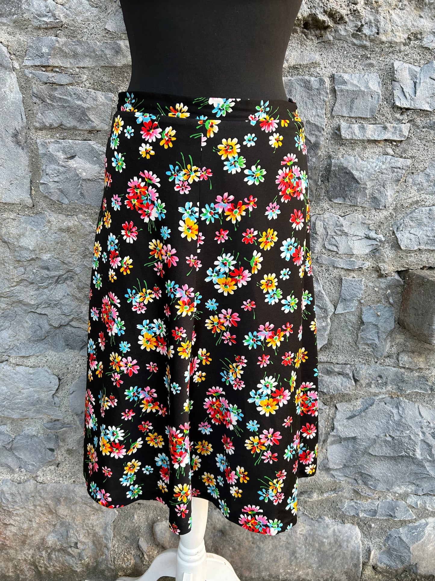 80s colourful flowers skirt uk 8-10