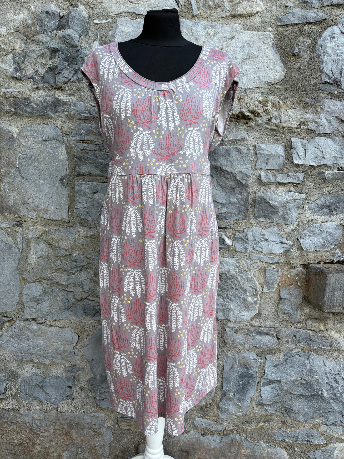 Margot botanical print brown dress uk 12