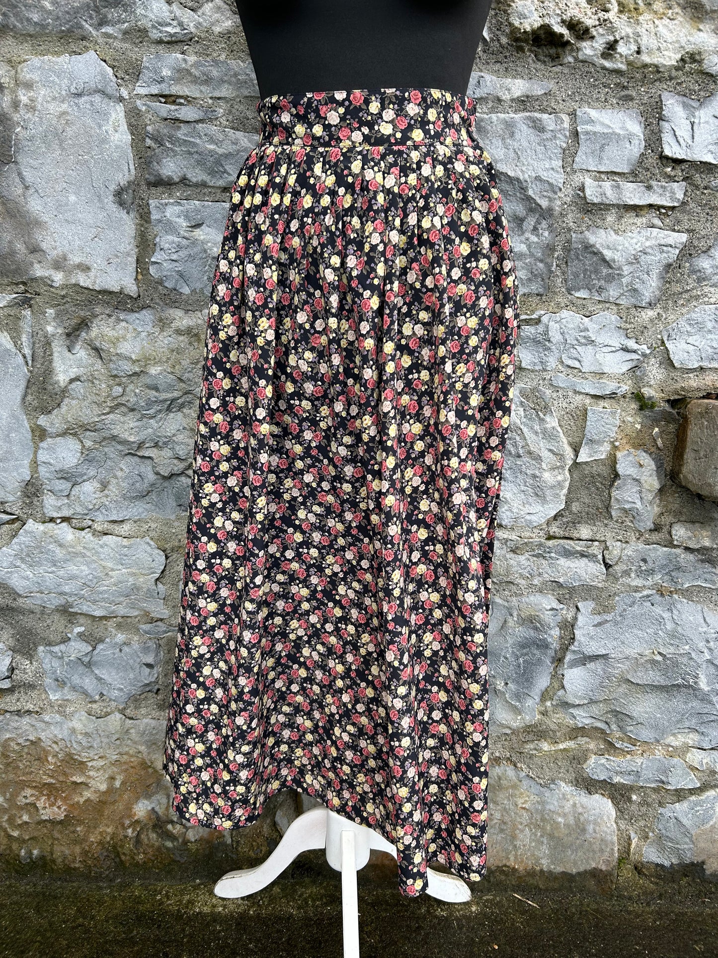 80s roses midi skirt uk 6