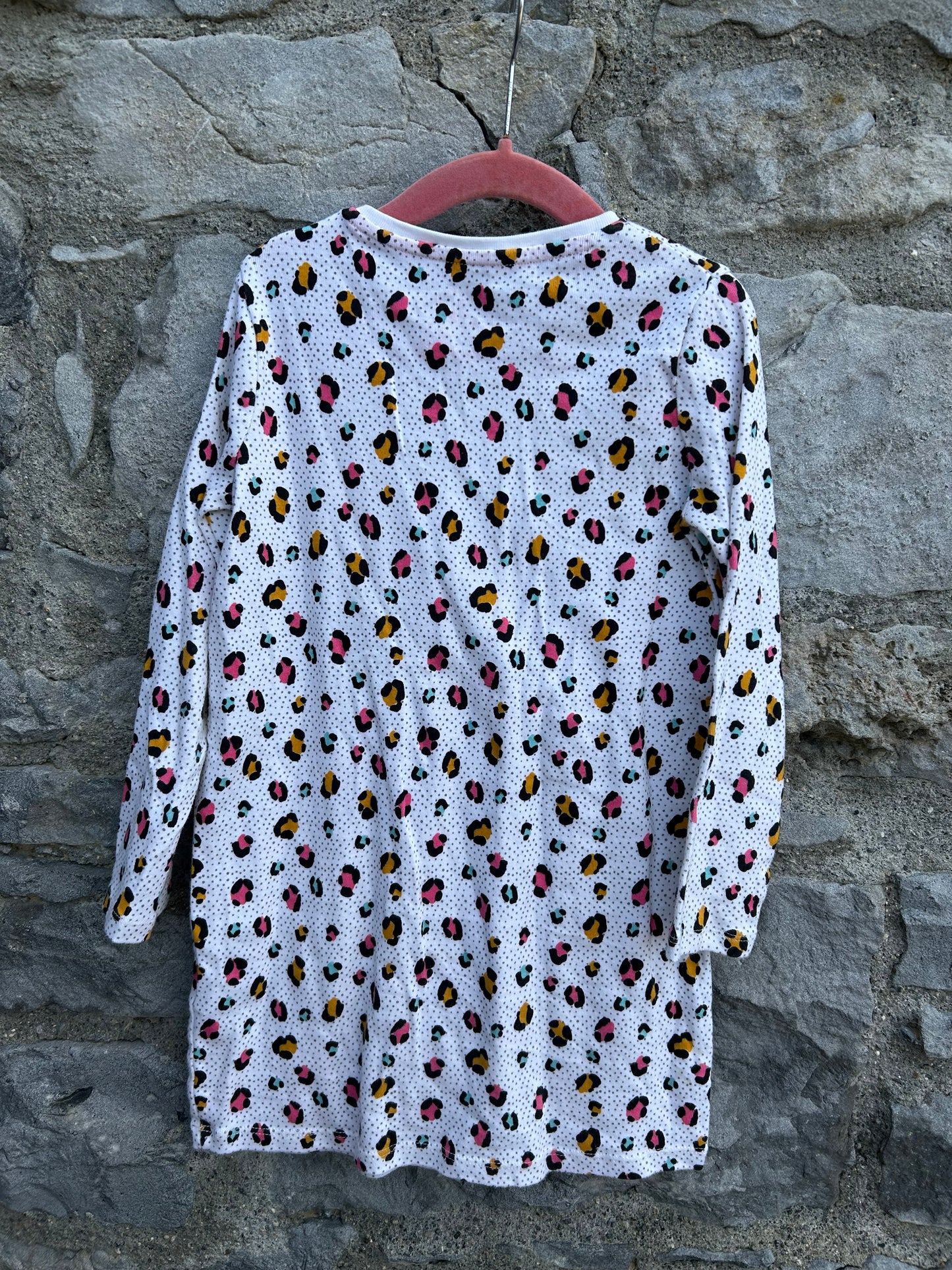 Colourful leopard print dress  5-6y (110-116cm)