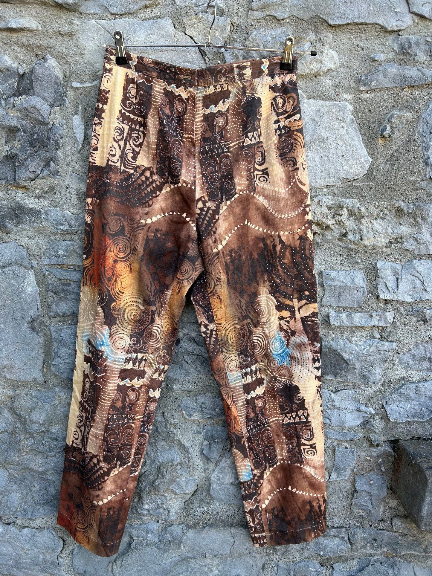 90s abstract brown pants uk 10-12
