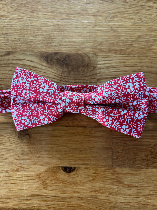 Red floral bow tie