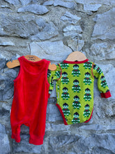 Load image into Gallery viewer, Super boy vest&amp;dungarees  Newborn (50cm)
