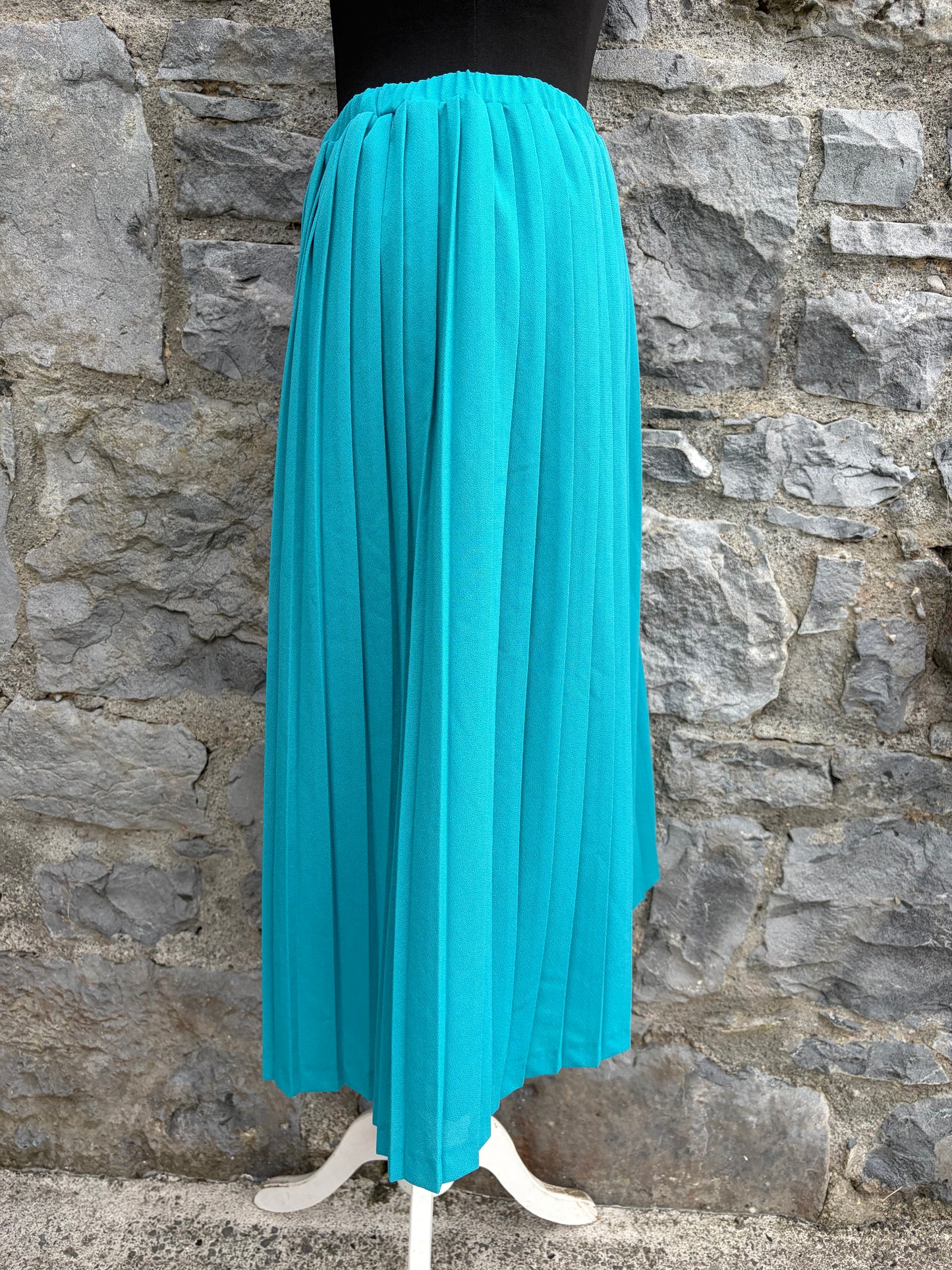 80s teal pleated skirt uk 8-10