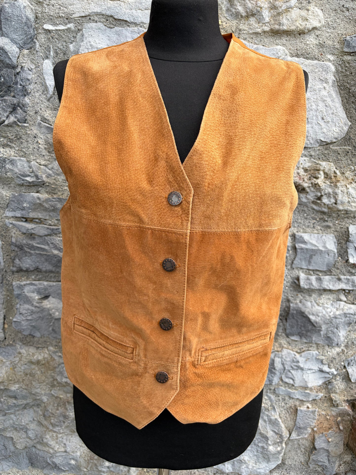 80s brown suede waistcoat Small