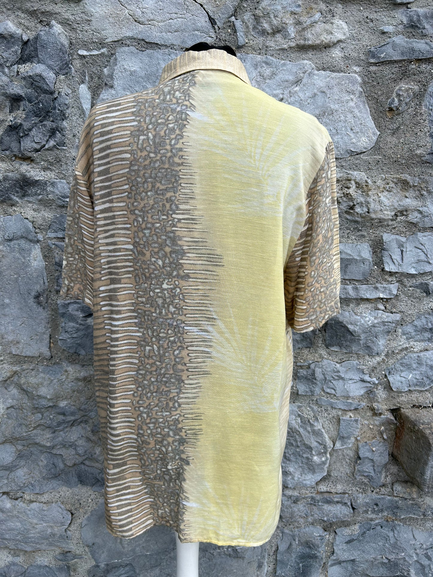 90s yellow&grey shirt uk 12-14