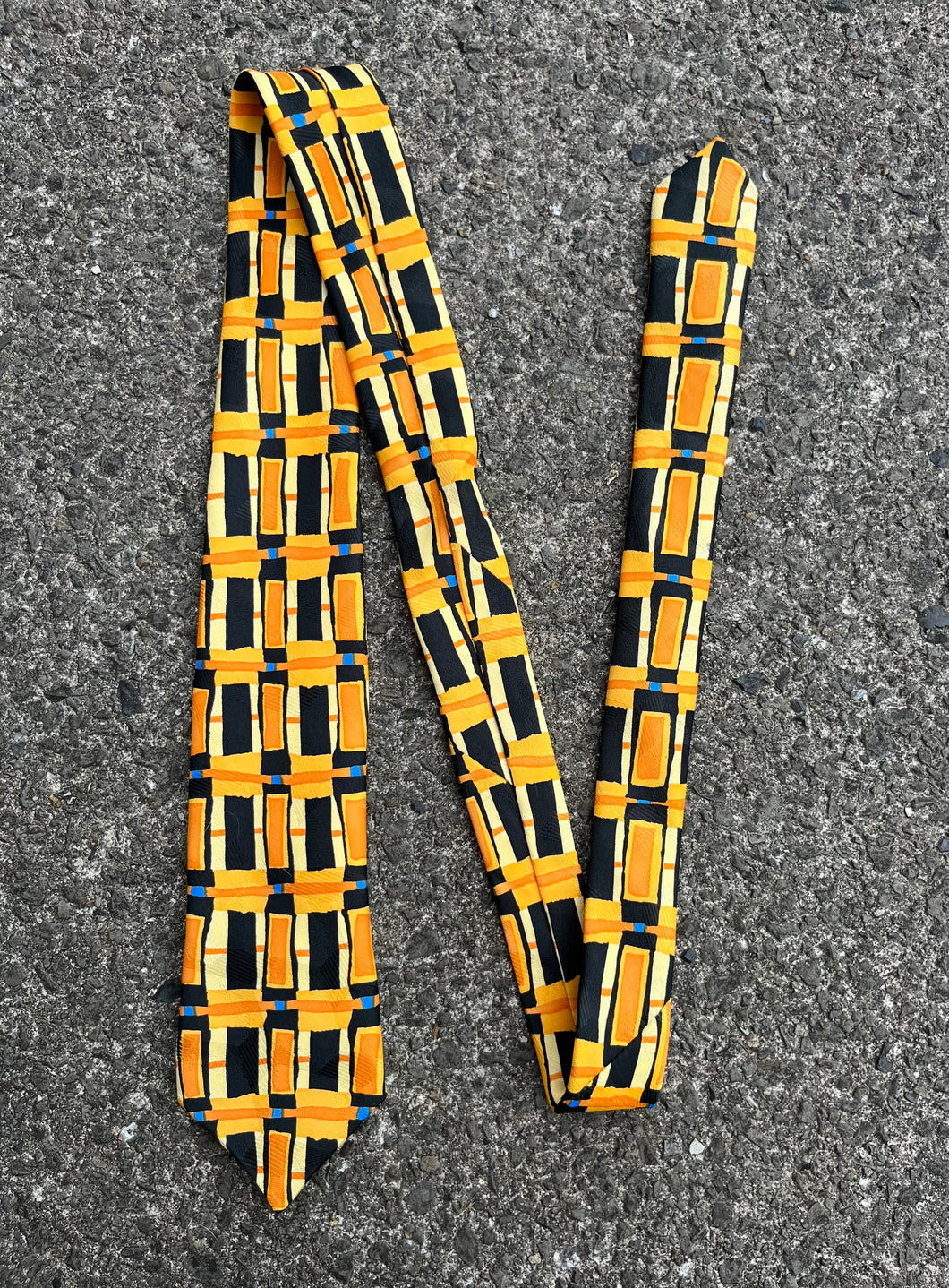 90s yellow rectangular kids tie