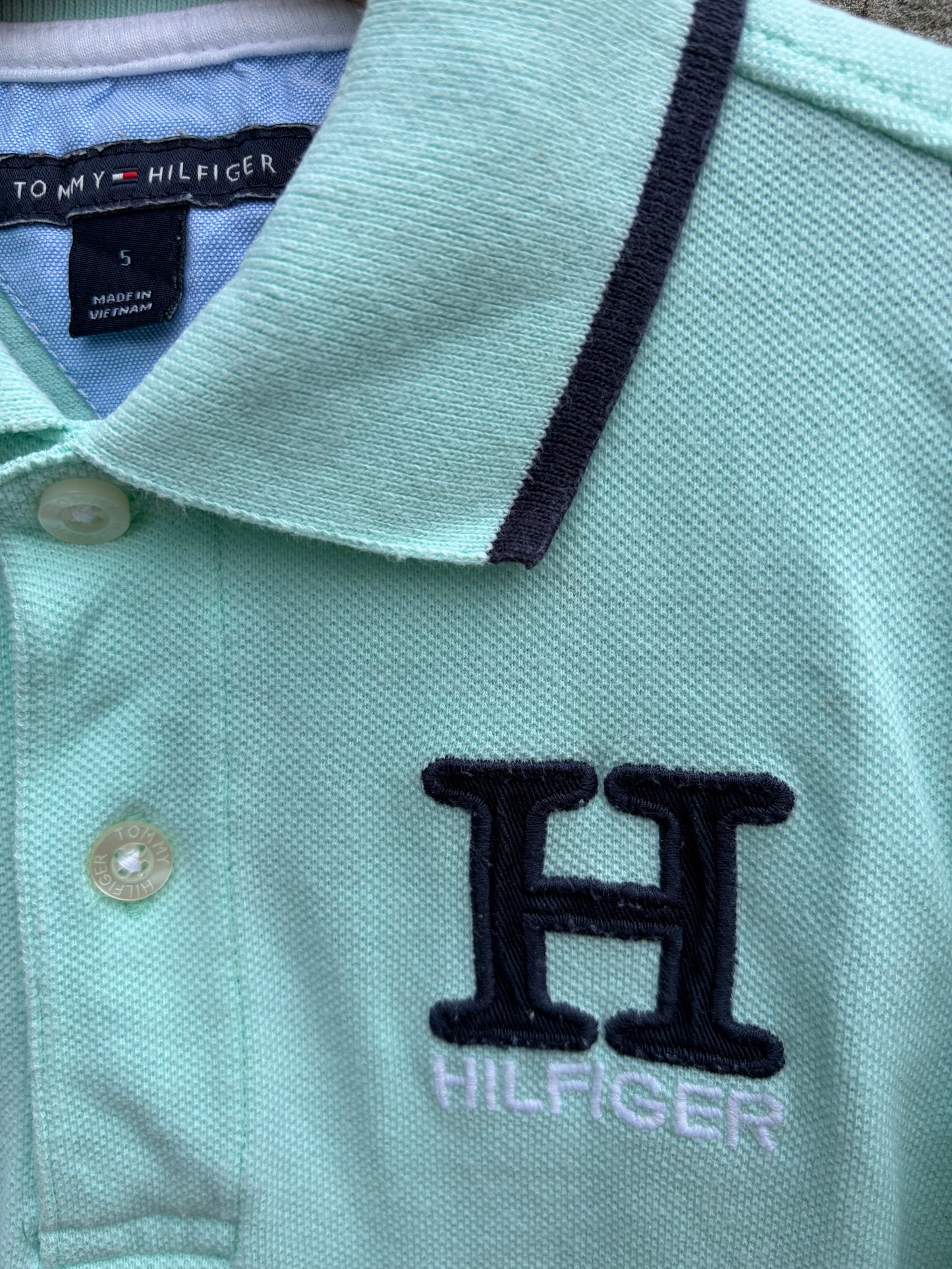 TH aquamarine polo top  4-5y (104-110cm)