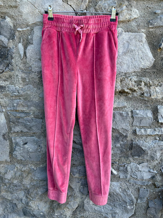 Pink velour tracksuit pants  10-11y (140-146cm)