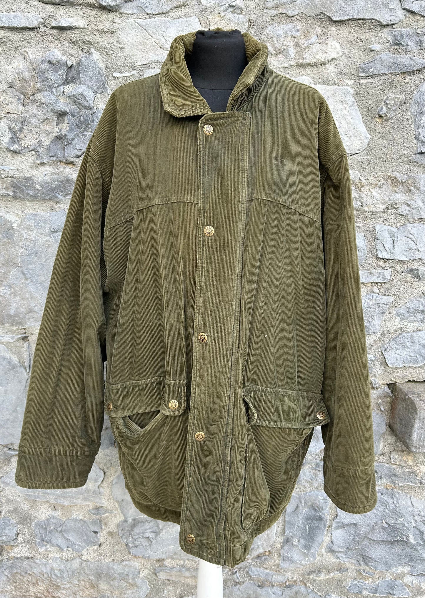 90s khaki cord jacket Large