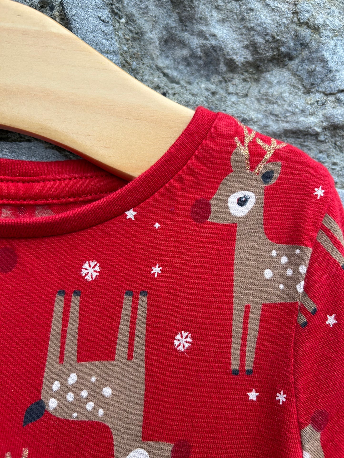 Reindeer red tiered dress 3-4y (98-104cm)