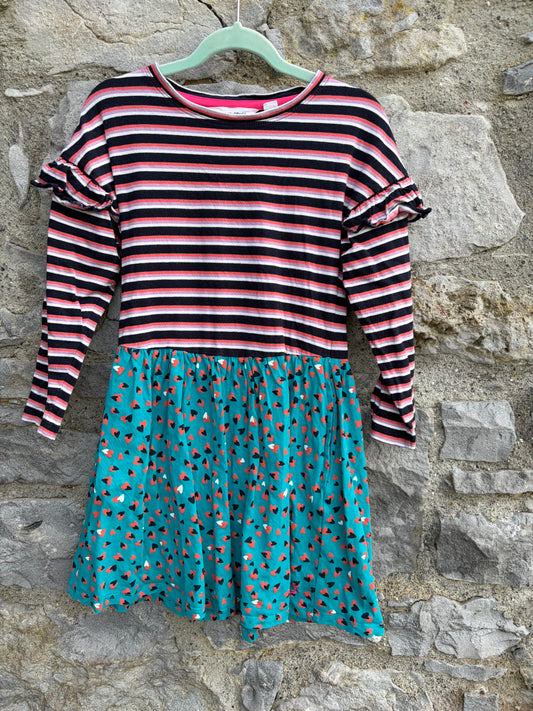 Hearts&stripes dress  5-6y (110-116cm)