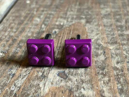 LEGO purple block cufflinks