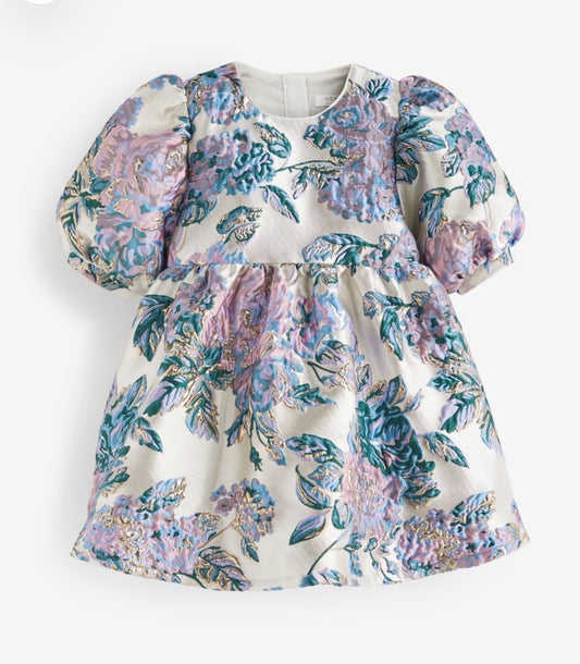 Silver Floral Jacquard Prom Dress  3-4y (98-104cm)