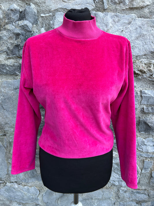 90s pink velour top uk 6-8