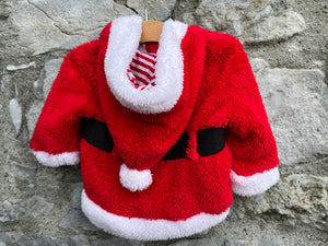 Santa furry hoodie  0-3m (56-62cm)