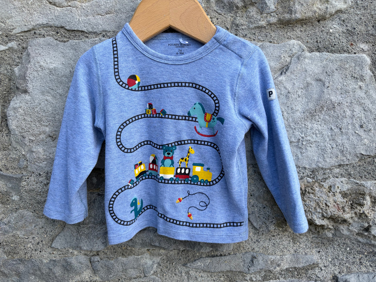 Pop train blue top  3-6m (62-68cm)