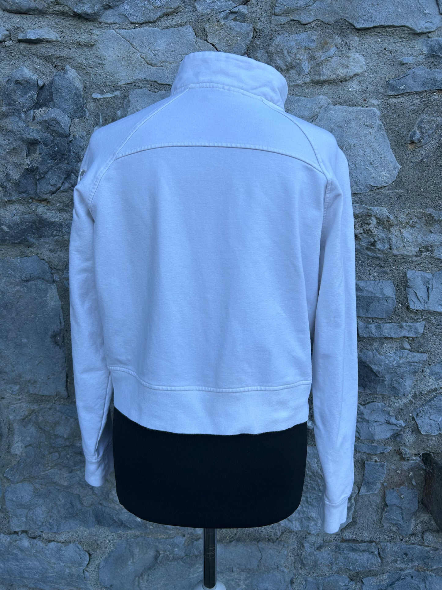 White cropped half zip sweatshirt uk 8-10