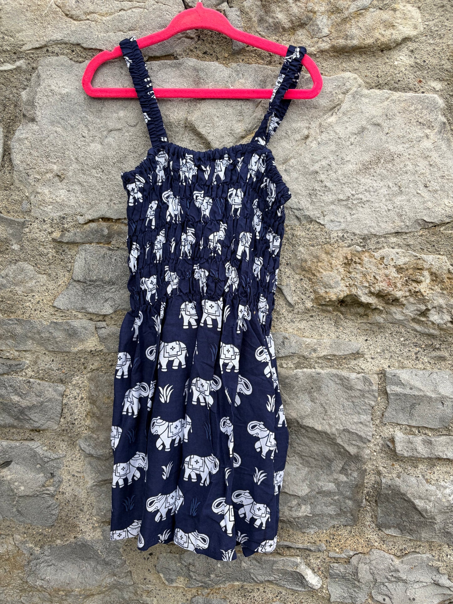Elephants navy dress  4-5y (104-110cm)
