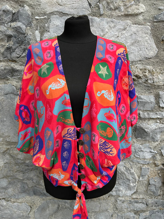 80s red under the sea oversized top uk 12-14