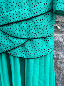 80s green spotty dress uk 10-12