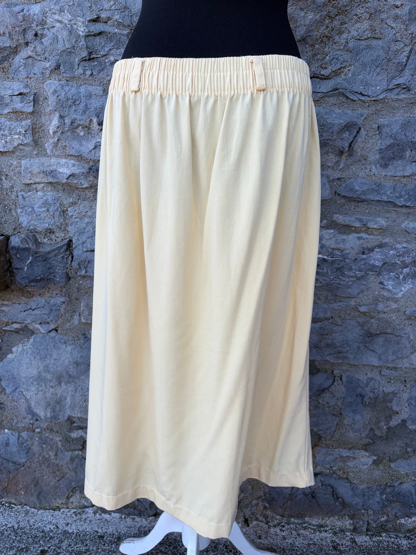80s yellow button up skirt uk 14