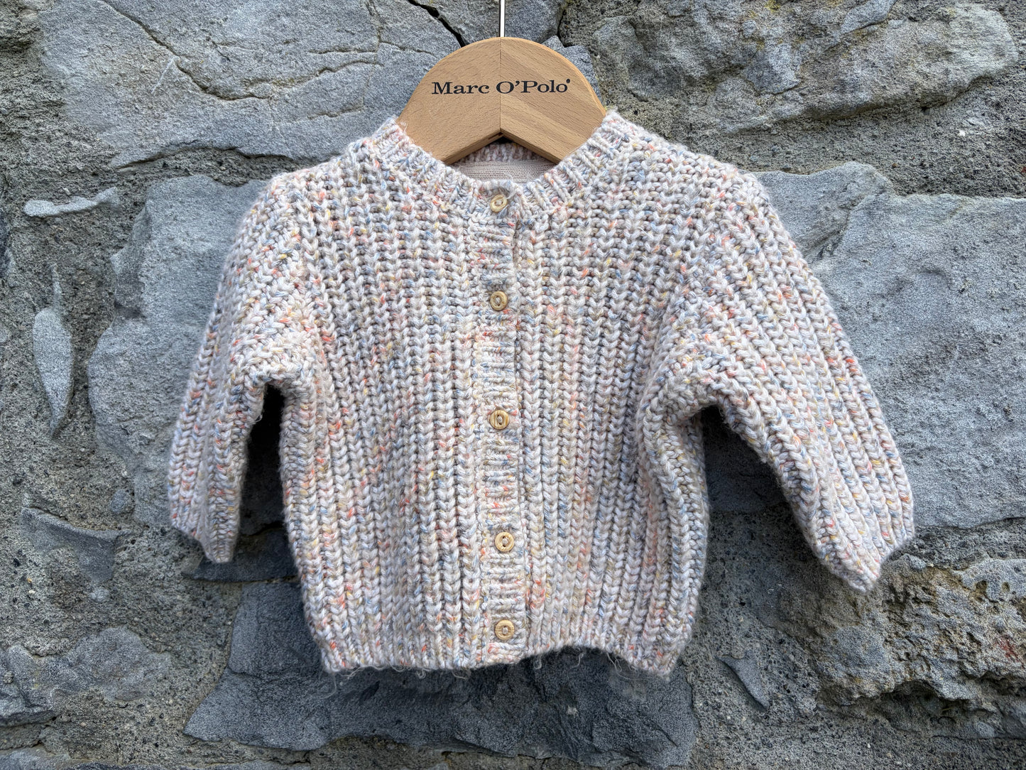 Beige melange cardigan  0-1m (50-56cm)