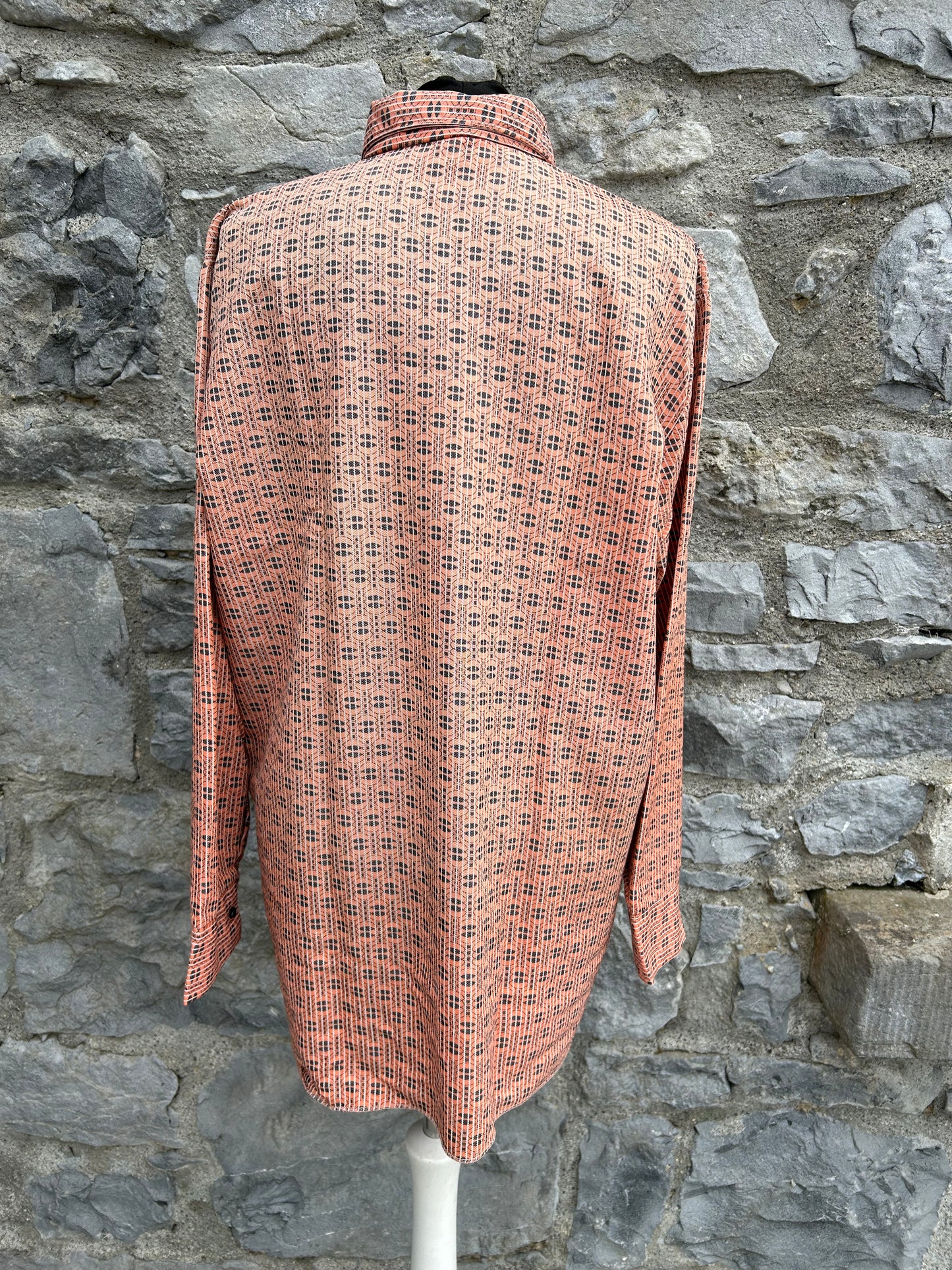 80s orange patterned shirt M/L