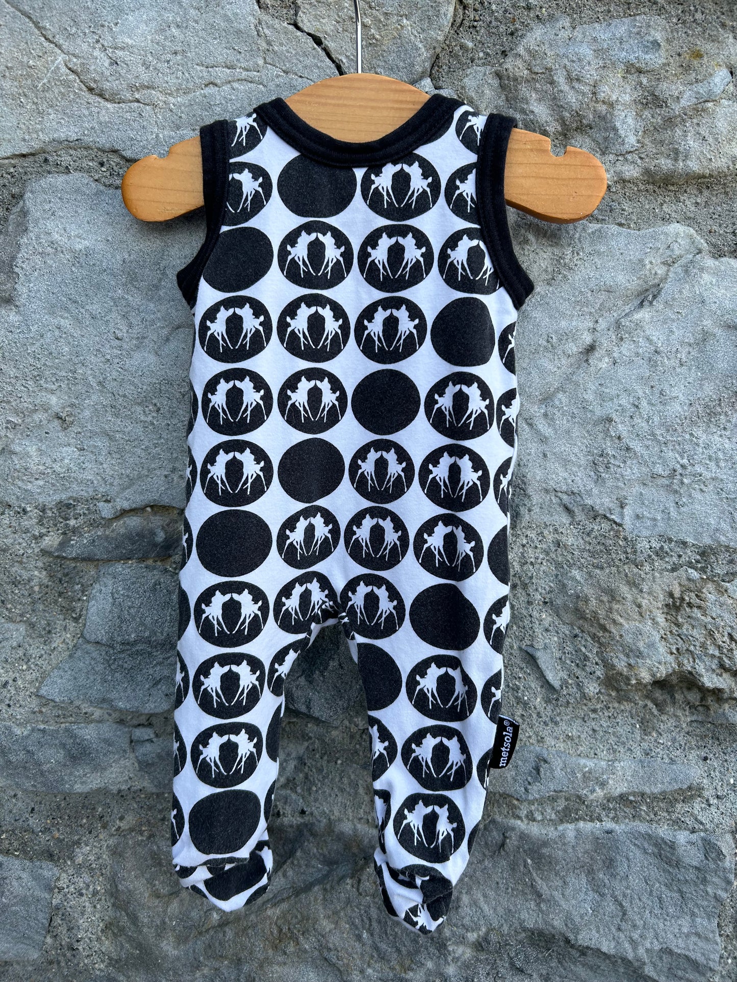 Black&white fawns dungarees 0-1m (50-56cm)