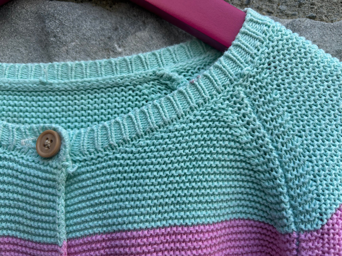 Pink stripy cardigan  3-4y (98-104cm)