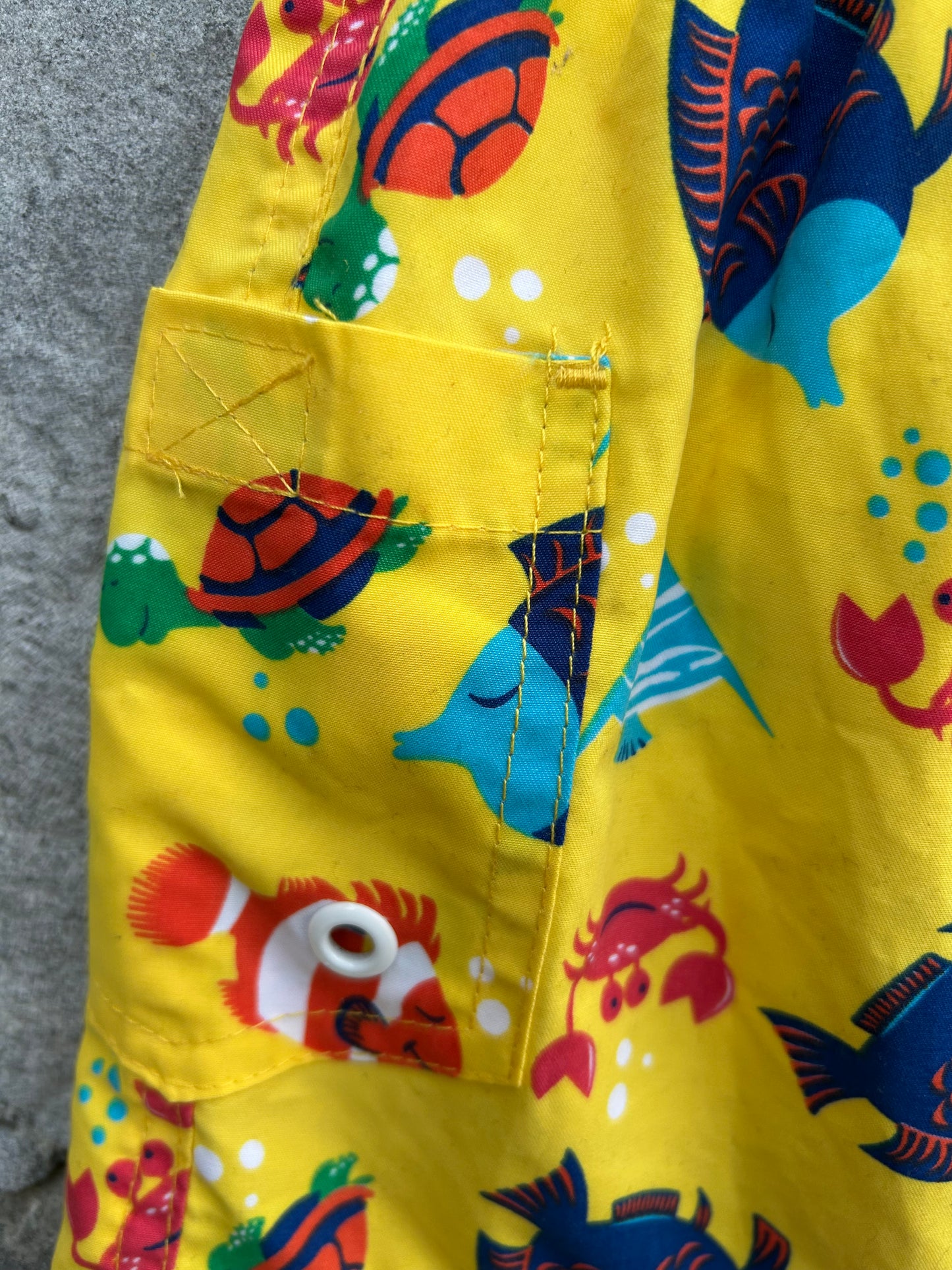 Fish yellow swim shorts  18-24m (86-92cm)