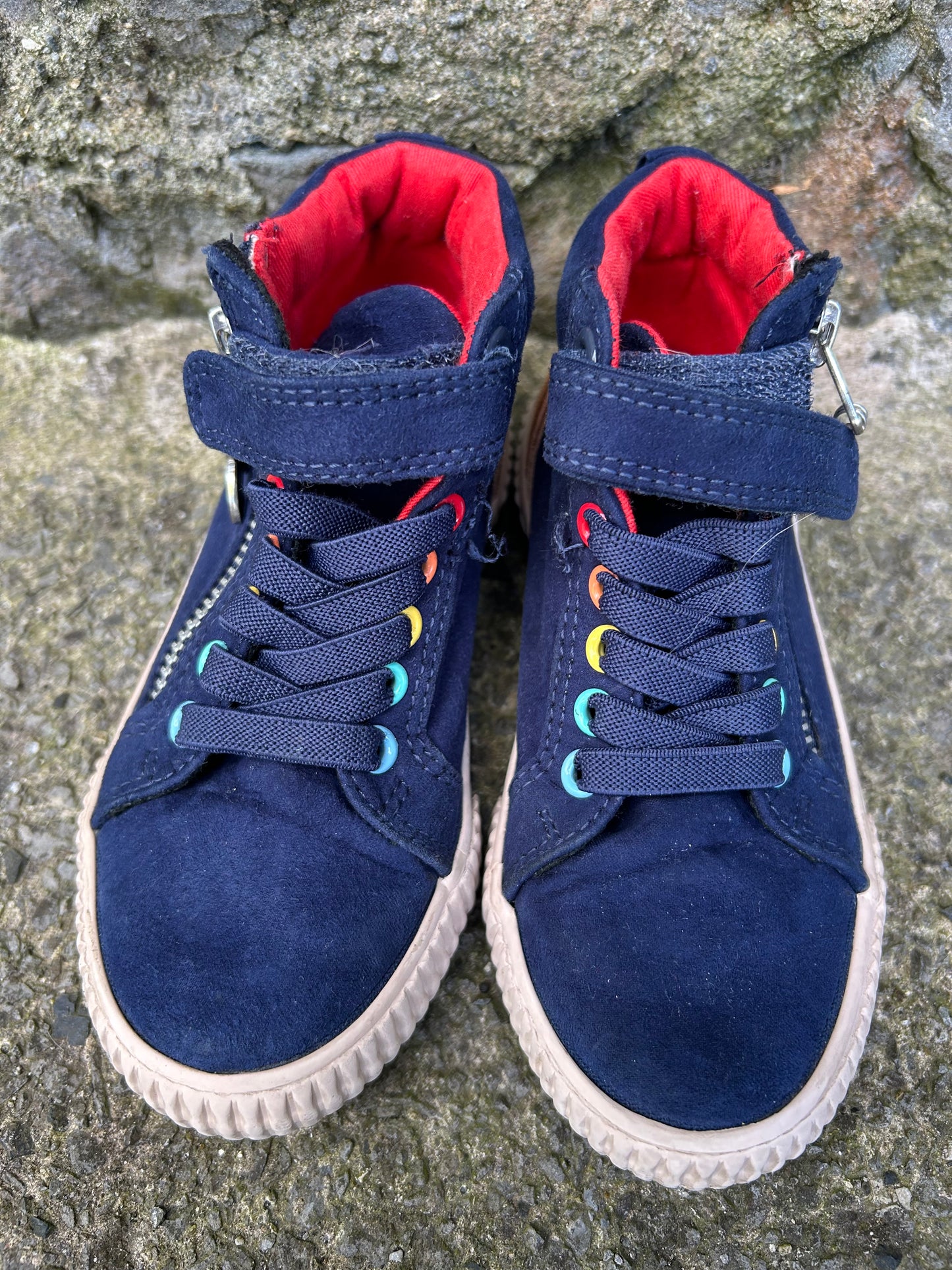 Rainbow navy hi top trainers  uk 10 (eu 28)
