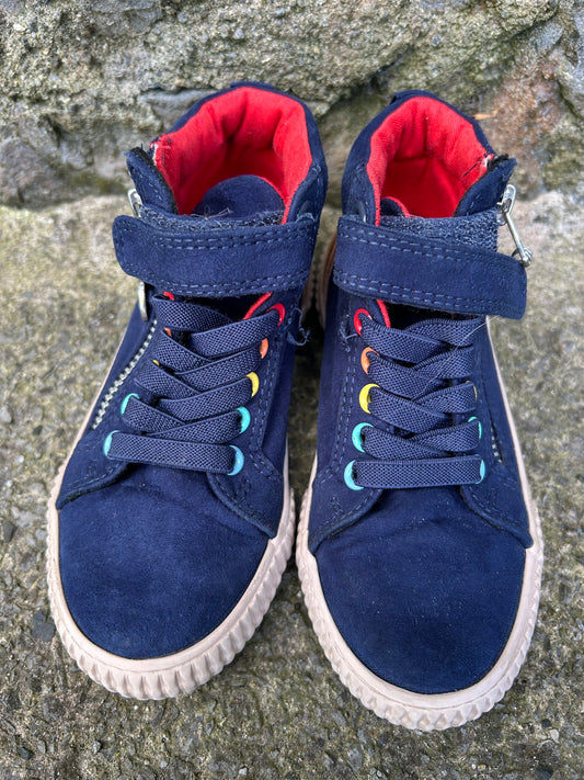 Rainbow navy hi top trainers  uk 10 (eu 28)