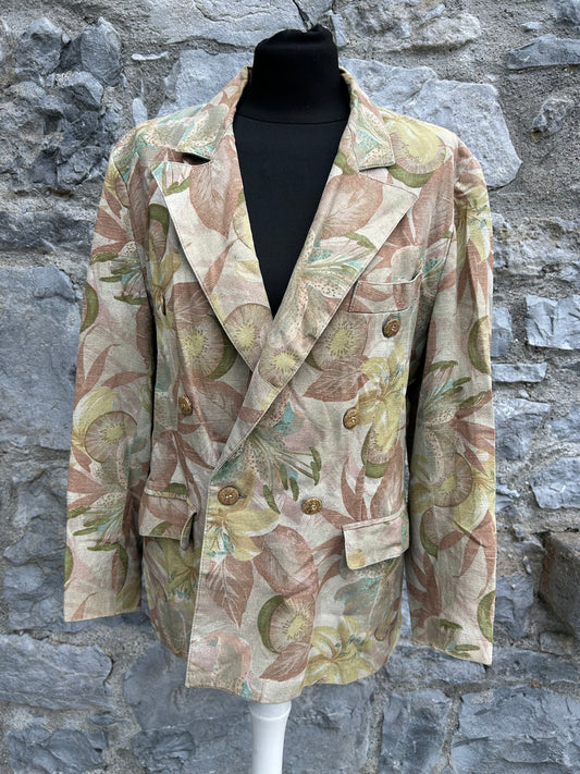 80s brown leaves jacket uk 12