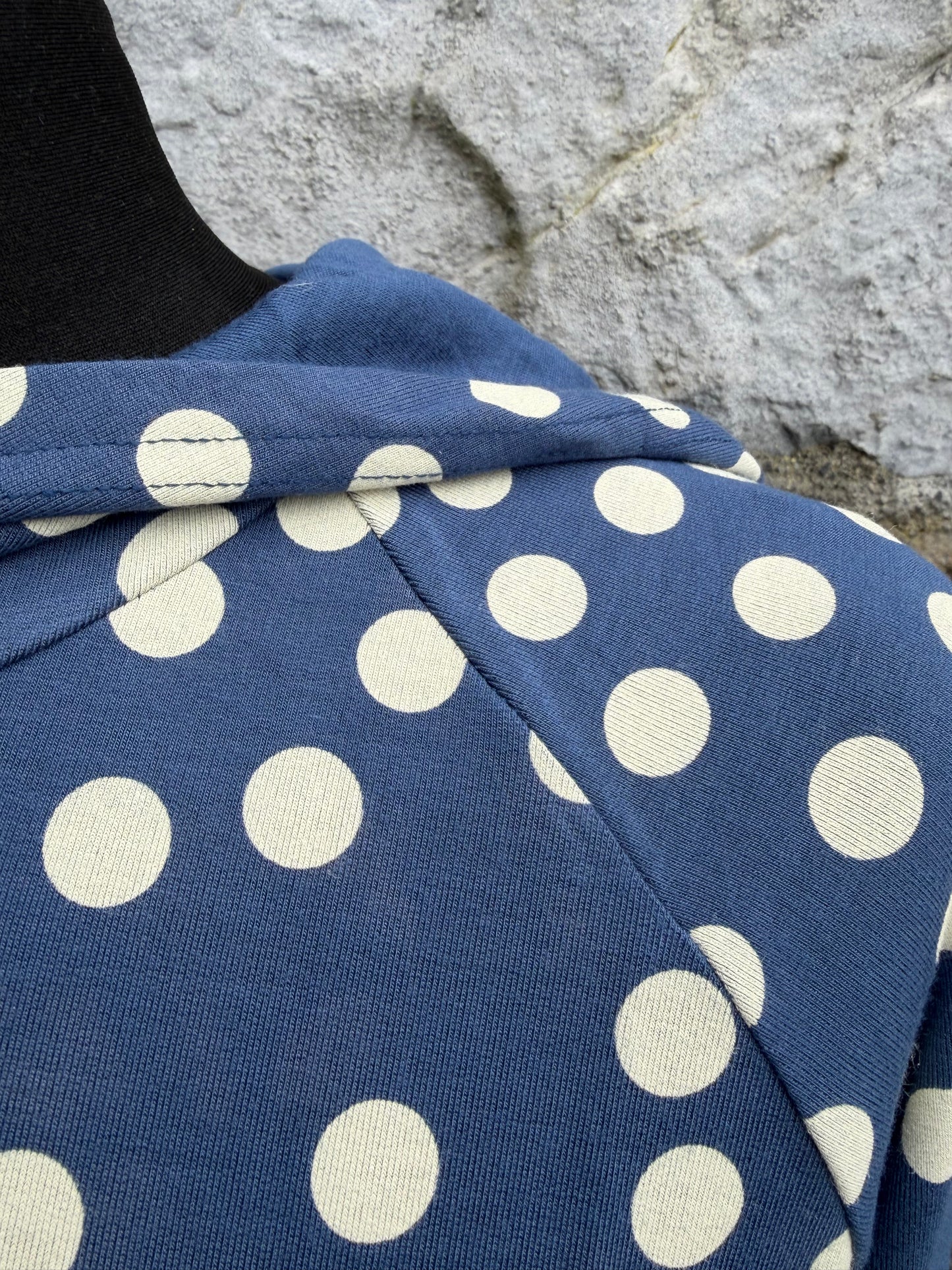 Danoline Hoodie Cold Slate/Chalk BIG FUNNY DOTS uk 8-10