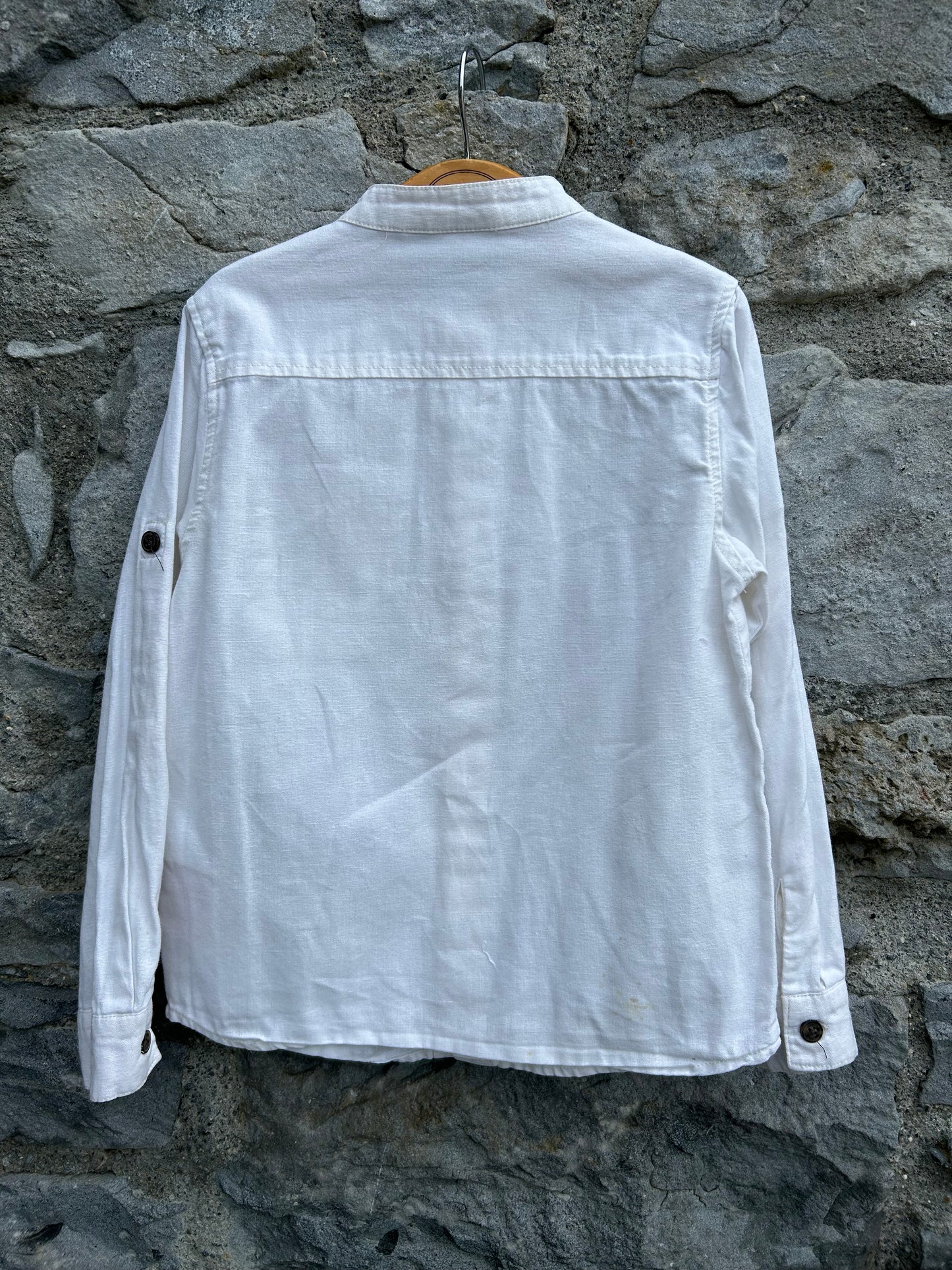 White grandpa collar shirt   5-6y (110-116cm)