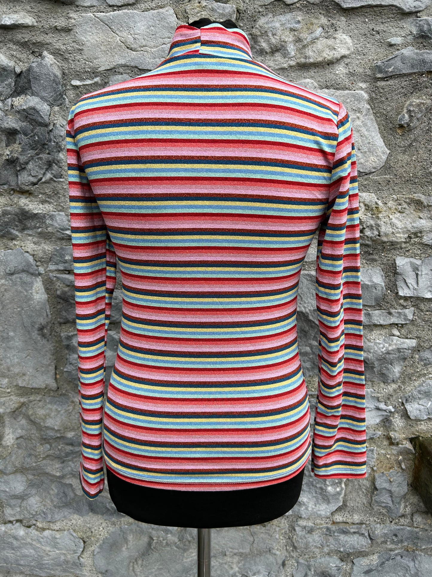 Stripy sparkly turtle neck top uk 10