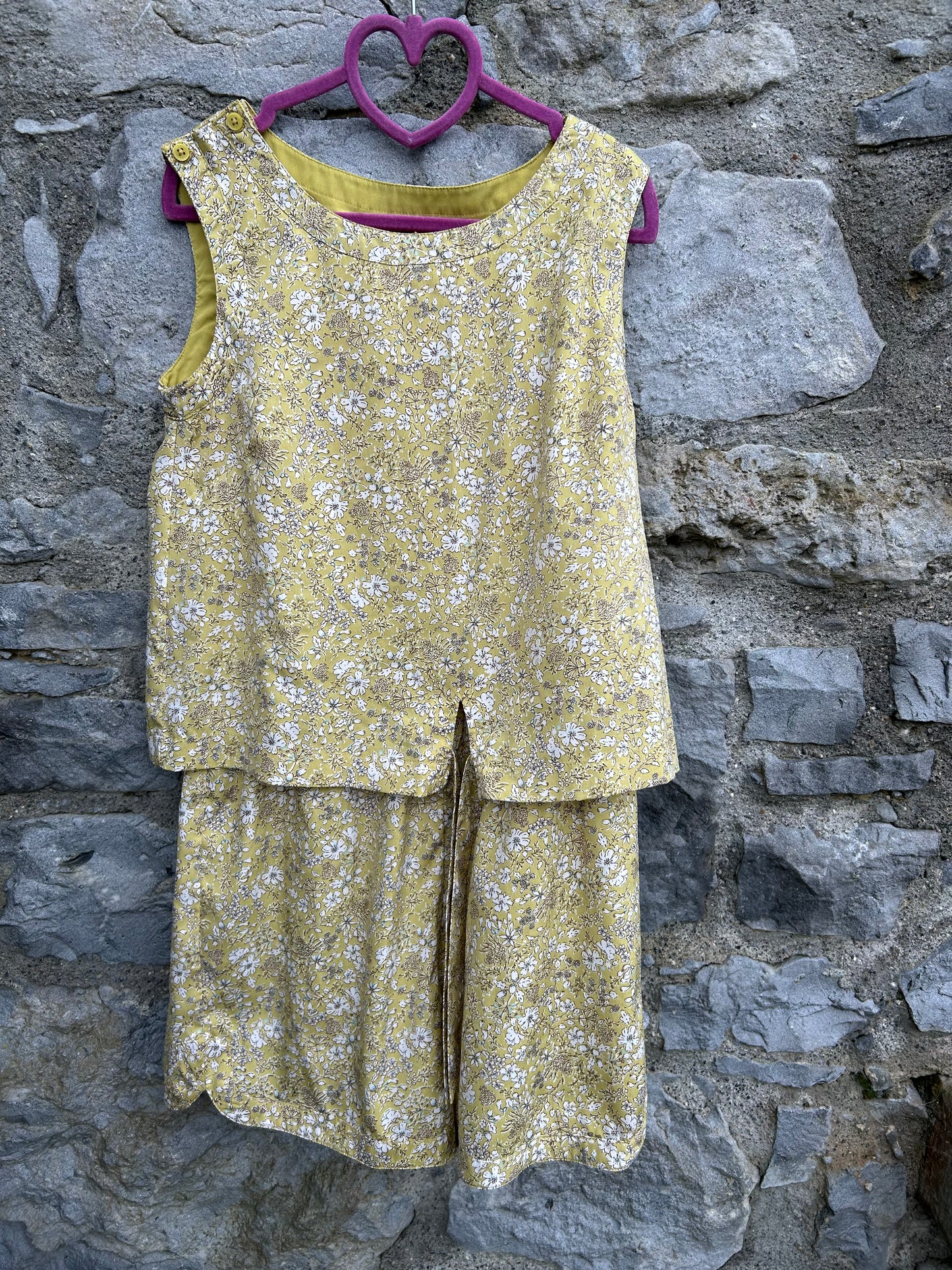 Yellow floral jumpsuit 11y (146cm)